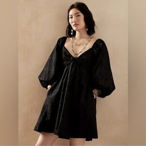 BR eyelet twist mini cotton dress